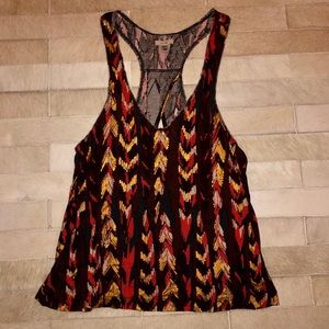 Tribal Metalic Tank With Keyhole Back By UO